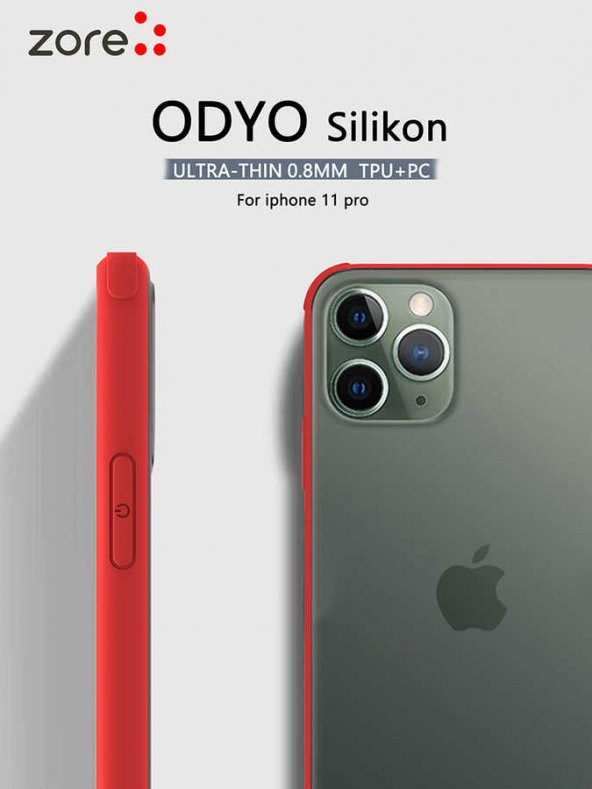 Apple iPhone 11 Pro Kılıf Odyo Silikon - Kırmızı
