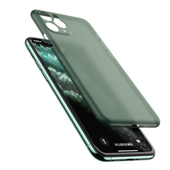 Apple iPhone 11 Pro Max Kılıf 1.Kalite PP Silikon - Yeşil