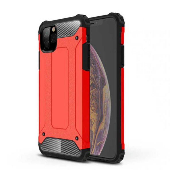 Apple iPhone 11 Pro Max Kılıf Crash Silikon Kapak - Kırmızı
