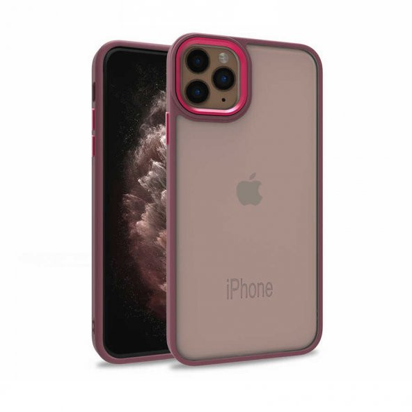 Apple iPhone 11 Pro Max Kılıf Flora Kapak - Kırmızı