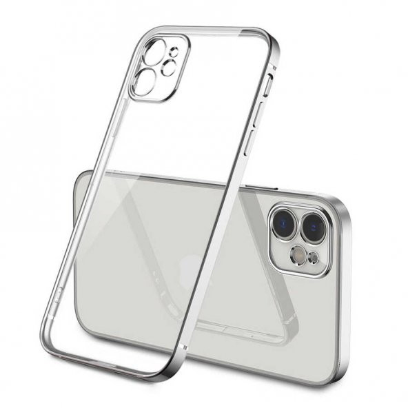 Apple iPhone 12 Kılıf Gbox Kapak - Gümüş