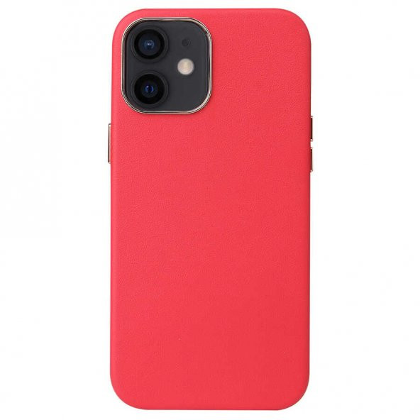 Apple iPhone 12 Kılıf Leathersafe Wireless Kapak - Kırmızı