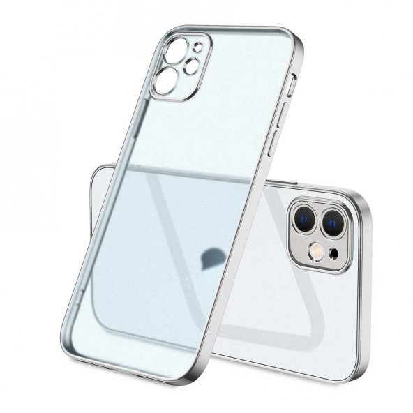 Apple iPhone 12 Kılıf Mat Gbox Kapak - Gümüş