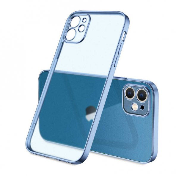 Apple iPhone 12 Kılıf Mat Gbox Kapak - Mavi
