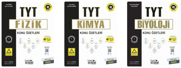 Üçgen Akademi Tyt Fizik + Kimya + Biyoloji Konu Özeti Seti 3 Kitap 2023