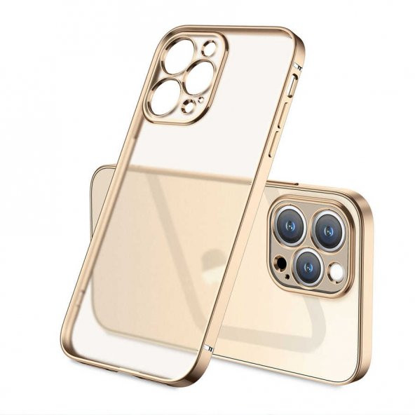 Apple iPhone 12 Pro Kılıf Mat Gbox Kapak - Gold