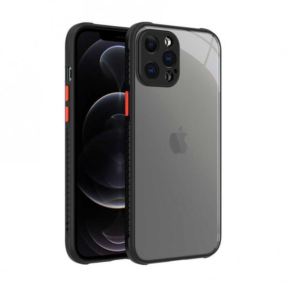 Apple iPhone 12 Pro Max Kılıf ​​Kaff Kapak - Siyah