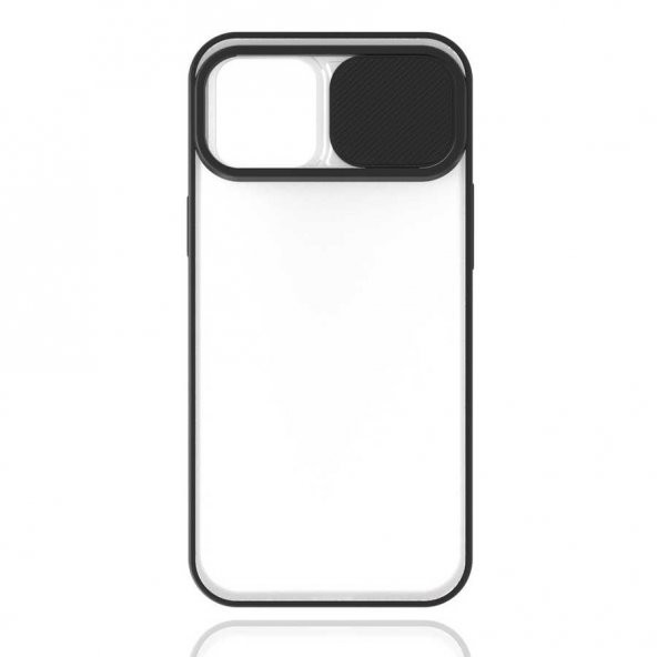 Apple iPhone 12 Pro Max Kılıf Lensi Kapak - Siyah