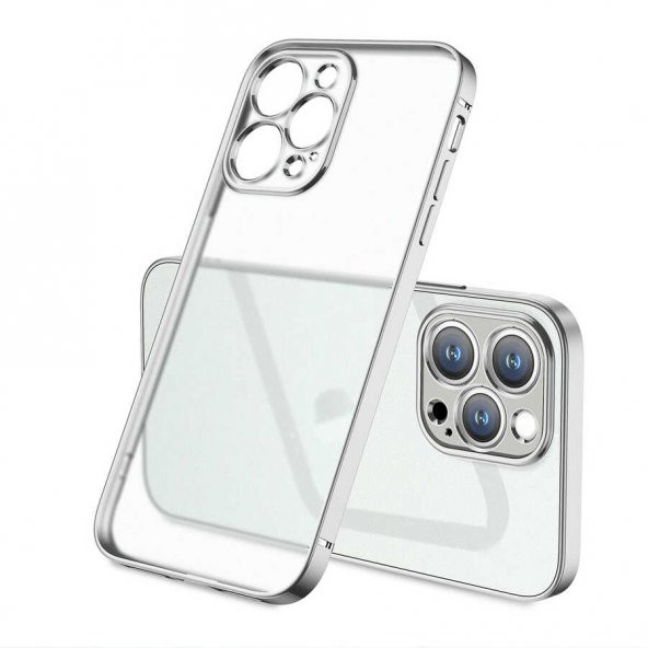 Apple iPhone 12 Pro Max Kılıf Mat Gbox Kapak - Gümüş