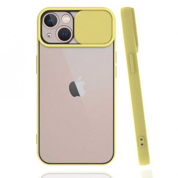 Apple iPhone 13 Mini Kılıf Lensi Kapak - Sarı