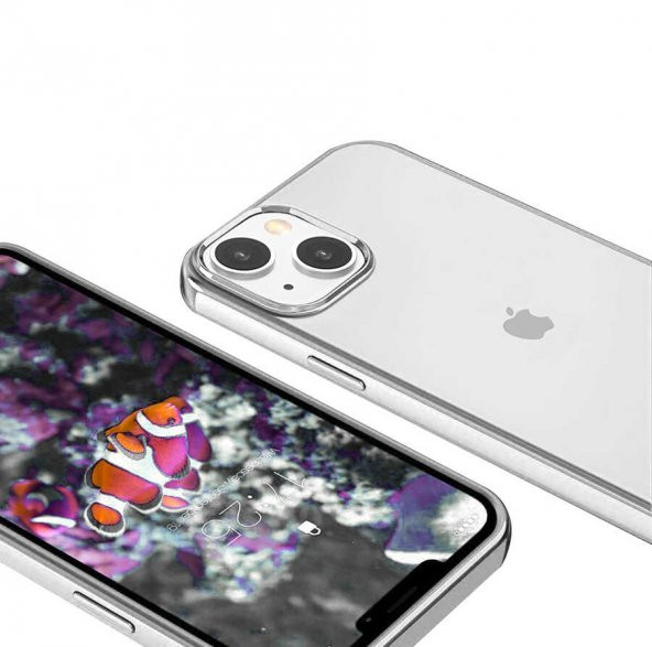 Apple iPhone 13 Mini Kılıf Pixel Kapak - Gümüş
