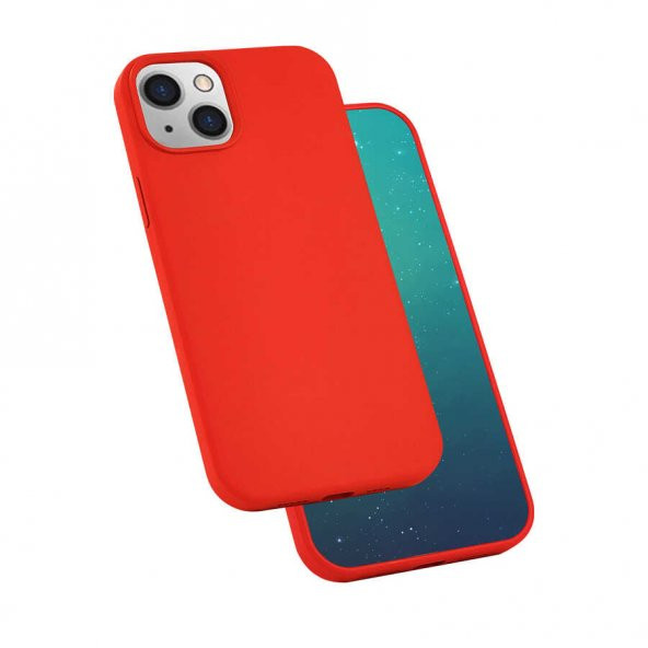 Apple iPhone 13 Mini Kılıf Silk Silikon - Kırmızı