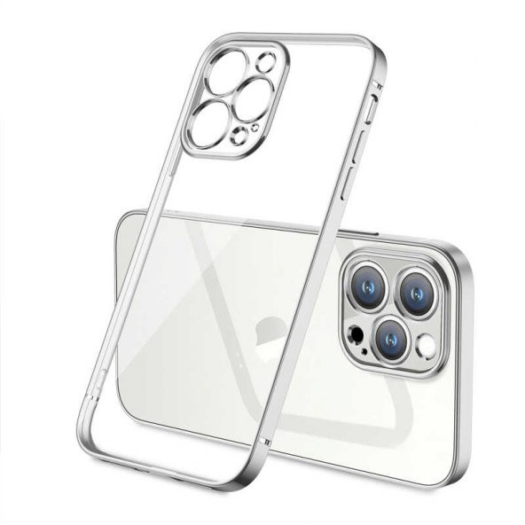 Apple iPhone 13 Pro Kılıf Gbox Kapak - Gümüş