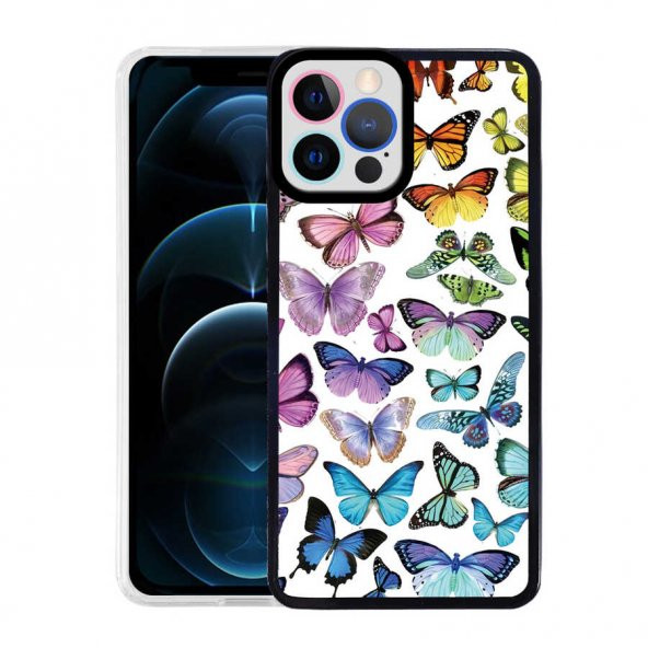 Apple iPhone 13 Pro Kılıf M-Fit Desenli Kapak - Butterfly No3