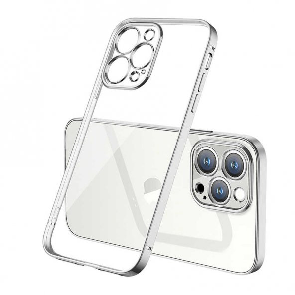 Apple iPhone 13 Pro Max Kılıf Gbox Kapak - Gümüş