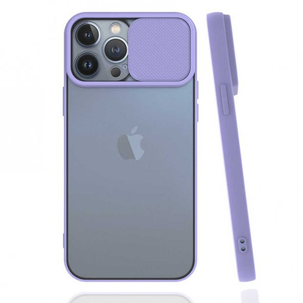 Apple iPhone 13 Pro Max Kılıf Lensi Kapak - Lila