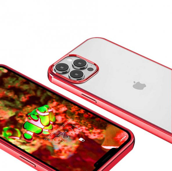Apple iPhone 13 Pro Max Kılıf Pixel Kapak - Kırmızı