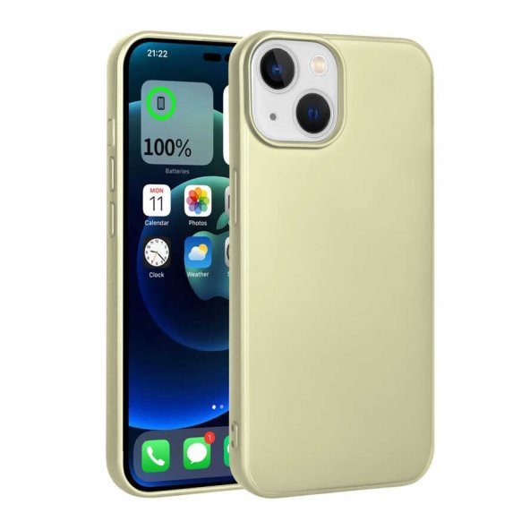 Apple iPhone 14 Plus Kılıf Premier Silikon Kapak - Gold