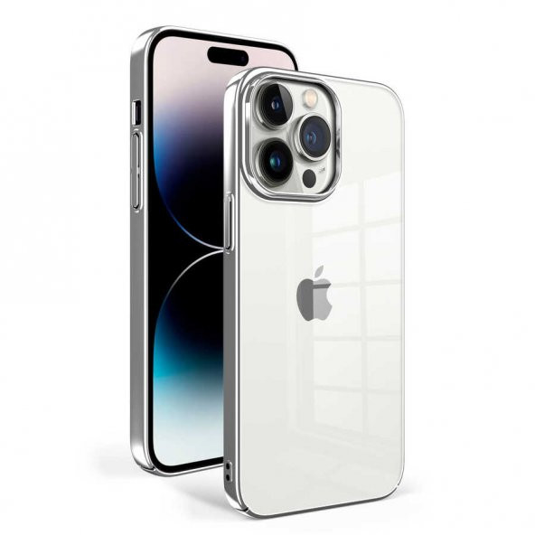 Apple iPhone 14 Pro Kılıf Sun Kapak - Gümüş