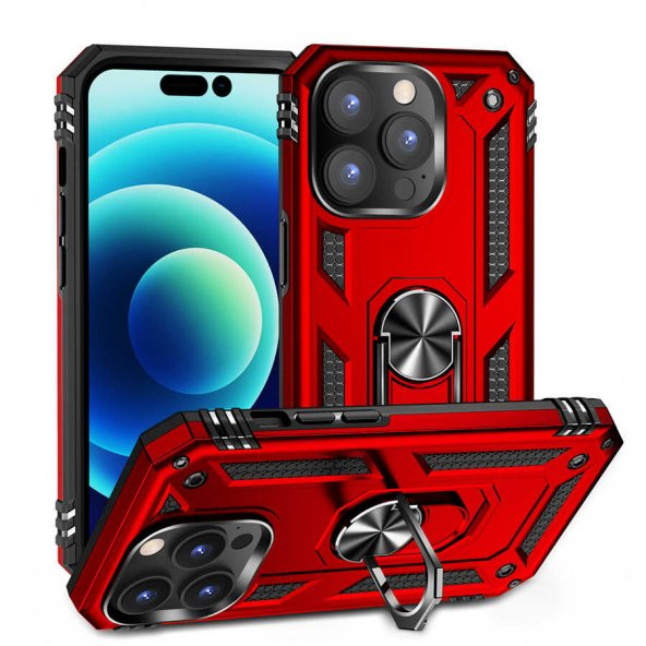 Apple iPhone 14 Pro Max Kılıf Vega Kapak - Kırmızı