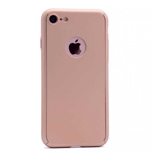Apple iPhone 5 Kılıf 360 3 Parçalı Rubber Kapak - Gold