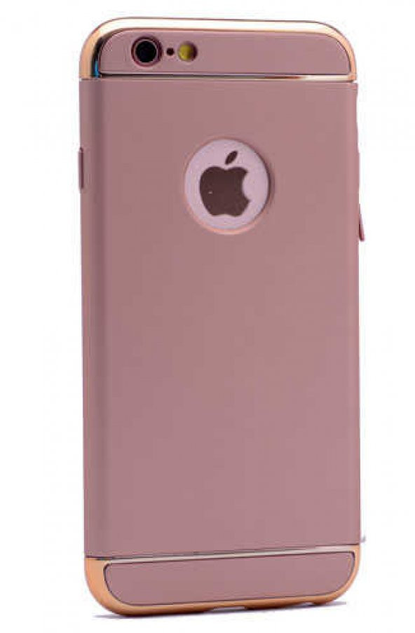 Apple iPhone 5 Kılıf 3 Parçalı Rubber Kapak - Rose Gold
