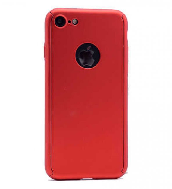 Apple iPhone 5 Kılıf 360 3 Parçalı Rubber Kapak - Kırmızı