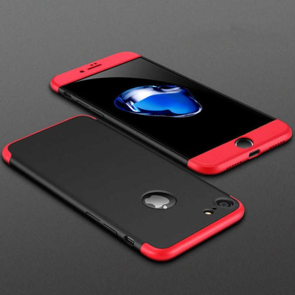 Apple iPhone 5 Kılıf Ays Kapak - Siyah-Kırmızı