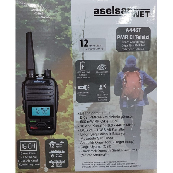 Aselsan A446T PMR El Telsizi (Tekli Paket)