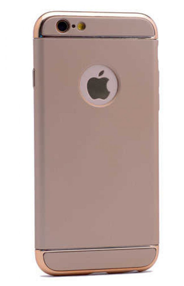 Apple iPhone 6 Kılıf 3 Parçalı Rubber Kapak - Gold