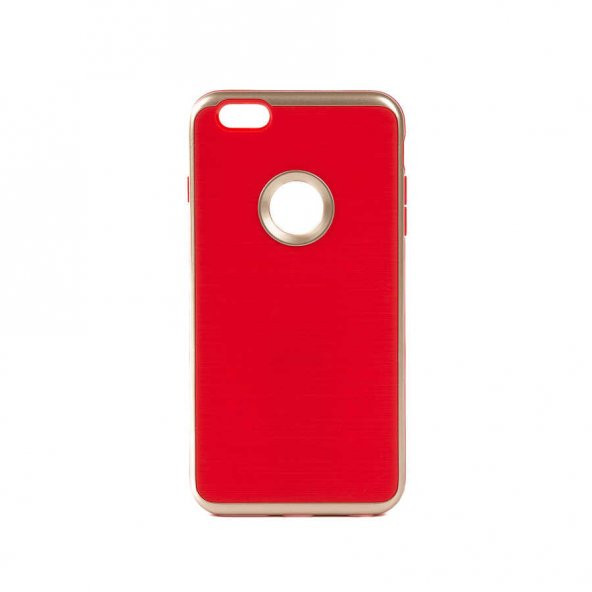 Apple iPhone 6 Plus Kılıf İnfinity Motomo Kapak - Gold-Kırmızı