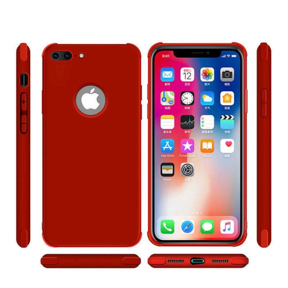 Apple iPhone 7 Plus Kılıf Neva Silikon - Kırmızı
