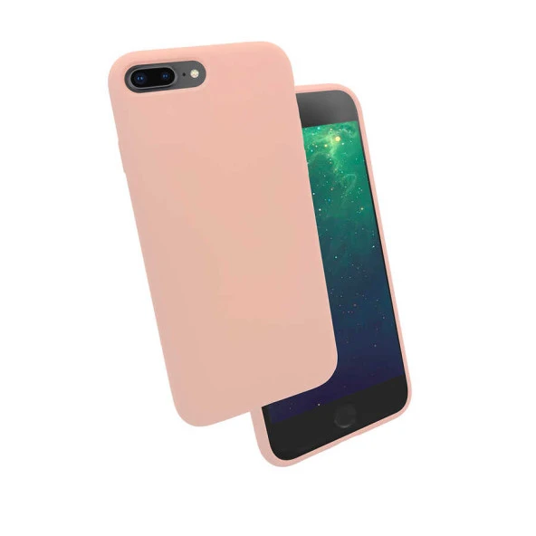 Apple iPhone 7 Plus Kılıf Silk Silikon - Pembe