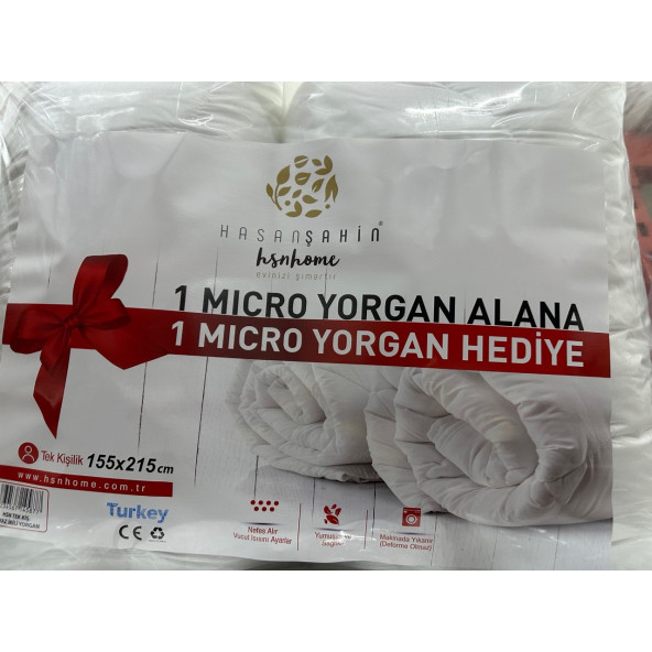 HSN HOME Hsn Micro Yorgan TEK Kişilik Yorgan 1 Alana 1 Bedava