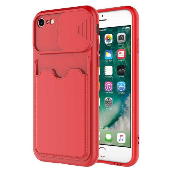 Apple iPhone 8 Kılıf ​Kartix Kapak - Kırmızı