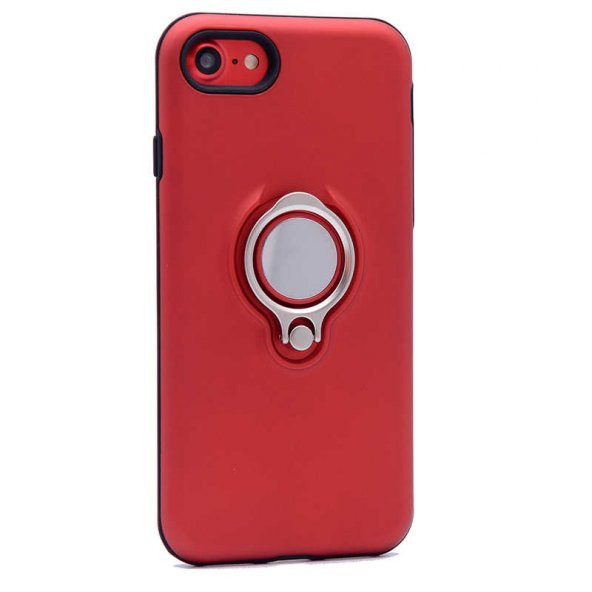 Apple iPhone 8 Kılıf Ring Youyou Kapak - Kırmızı
