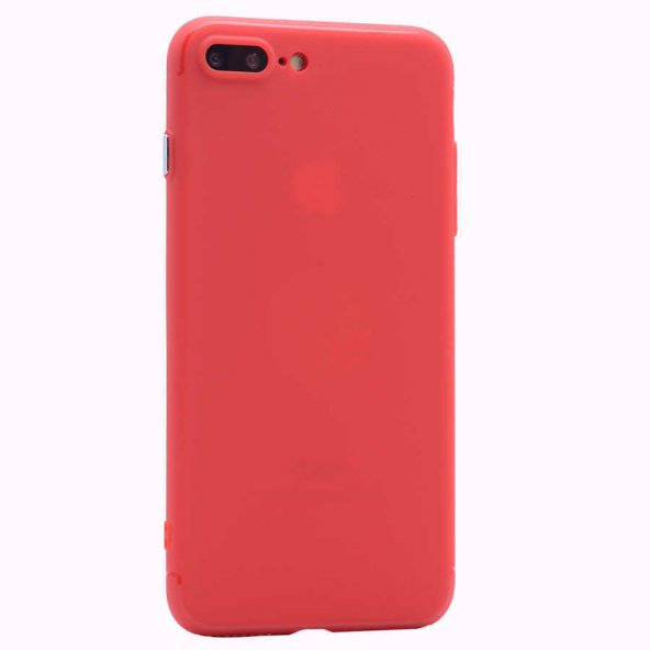 Apple iPhone 8 Plus Kılıf Time Silikon - Kırmızı