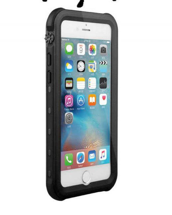 Apple iPhone 8 Plus Su Geçirmez Kılıf 1-1 Orjinal Kapak - Siyah