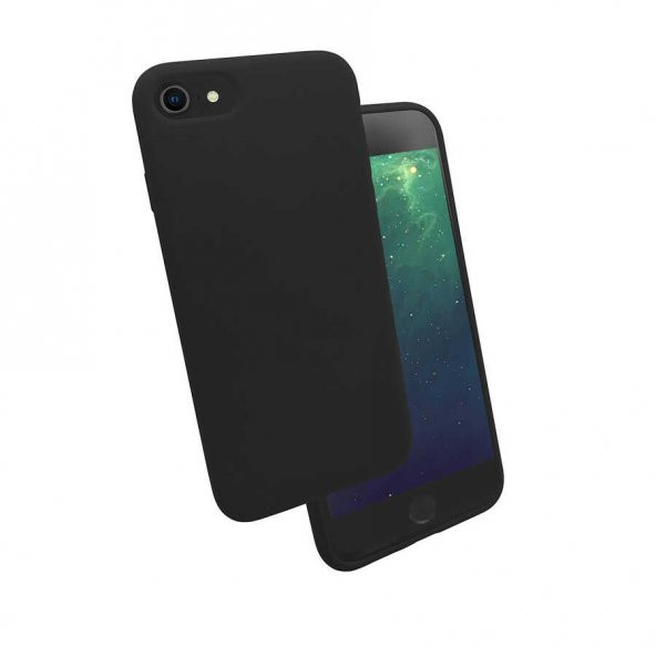 Apple iPhone SE 2022 Kılıf Silk Silikon - Siyah
