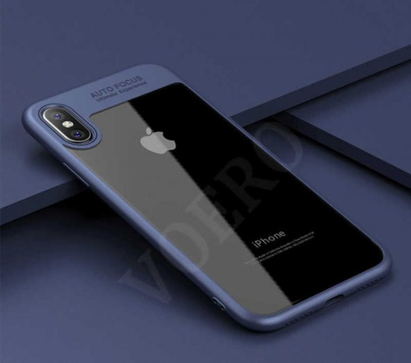 Apple iPhone X Kılıf Buttom Kapak - Mavi