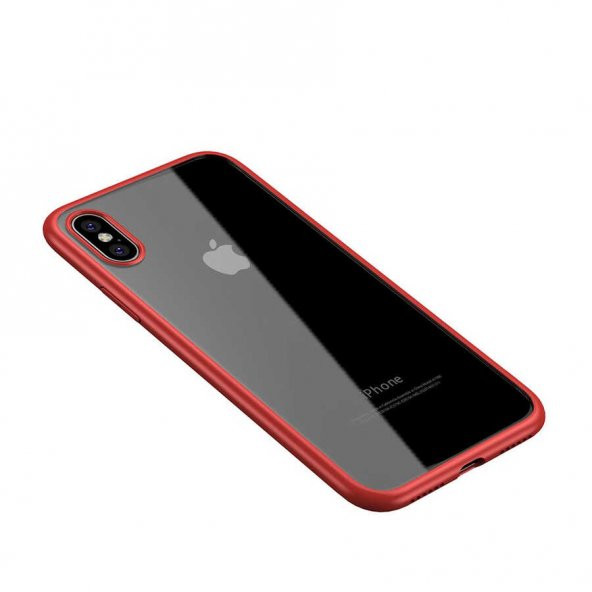 Apple iPhone X Kılıf Hom Silikon - Kırmızı