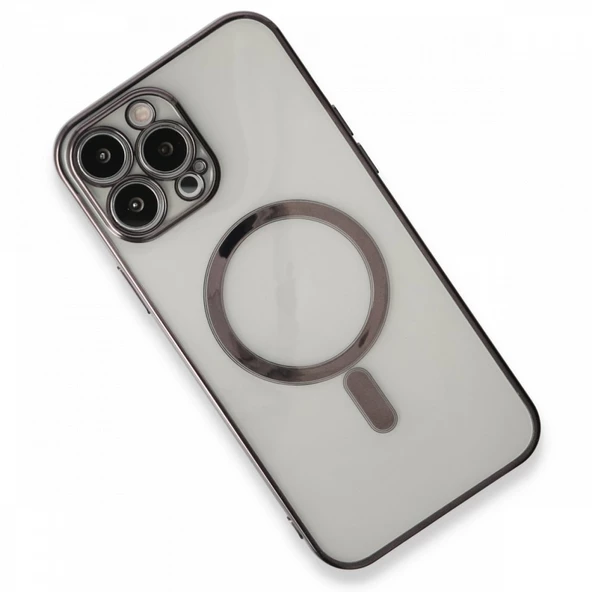 iPhone 12 Pro Max Kılıf Magsafe Özellikli Lazer Silikon Kapak - 12