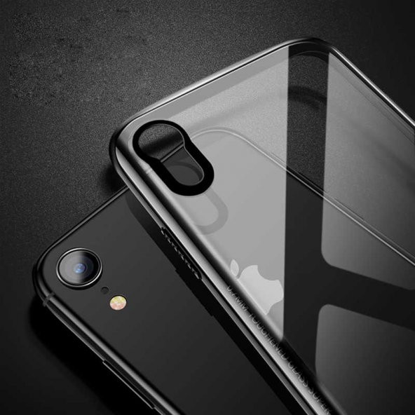 Apple iPhone XR 6.1 Kılıf Eğimli Craft Cam Kapak - Siyah
