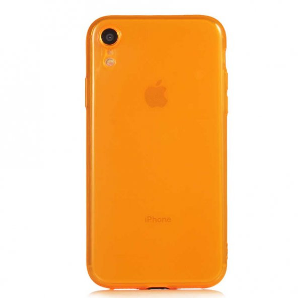 Apple iPhone XR 6.1 Kılıf Mun Silikon - Turuncu