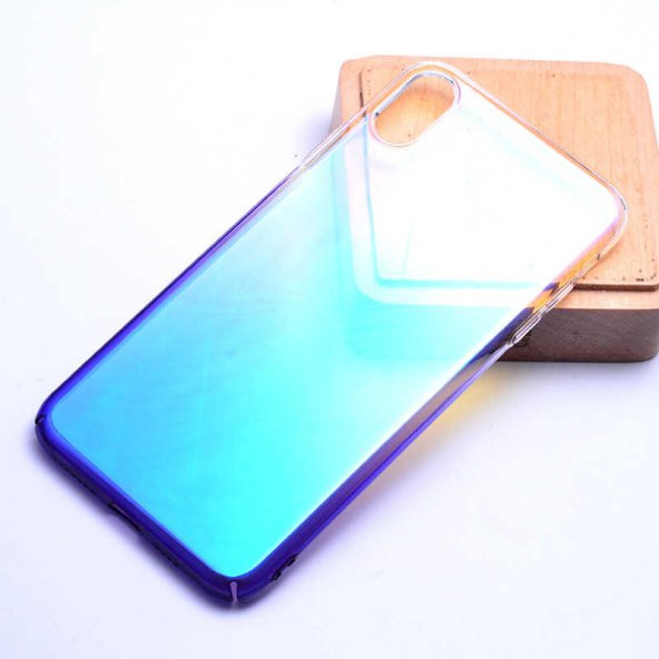 Apple iPhone XS 5.8 Kılıf Renkli Transparan Kapak - Mor