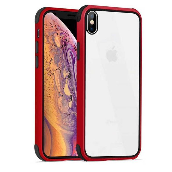Apple iPhone XS 5.8 Kılıf Tiron Kapak - Kırmızı
