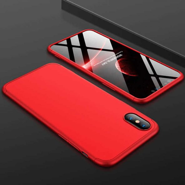 Apple iPhone XS Max 6.5 Kılıf Ays Kapak - Kırmızı