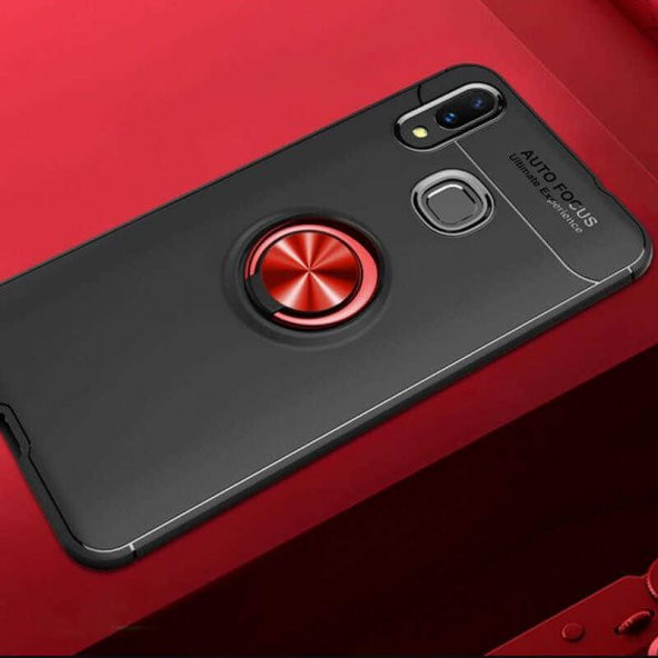 Huawei P Smart 2019 Kılıf Ravel Silikon Kapak - Siyah-Kırmızı