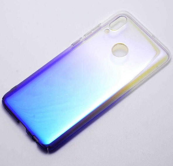 Huawei P Smart 2019 Kılıf Renkli Transparan Kapak - Mor