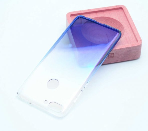 Huawei P Smart Kılıf Renkli Transparan Kapak - Mavi